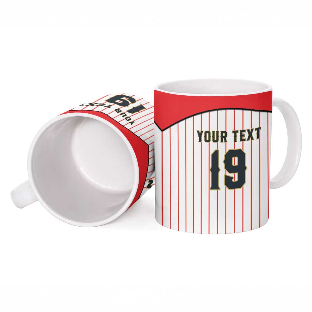 Japan Baseball Custom Ceramic Mug Japanese Flag Mascot Design
