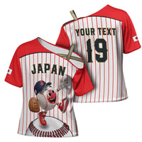 Japan Baseball Custom Cross Shoulder Shirt Japanese Flag Mascot Design