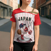Japan Baseball Custom Cross Shoulder Shirt Japanese Flag Mascot Design