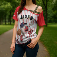 Japan Baseball Custom Cross Shoulder Shirt Japanese Flag Mascot Design