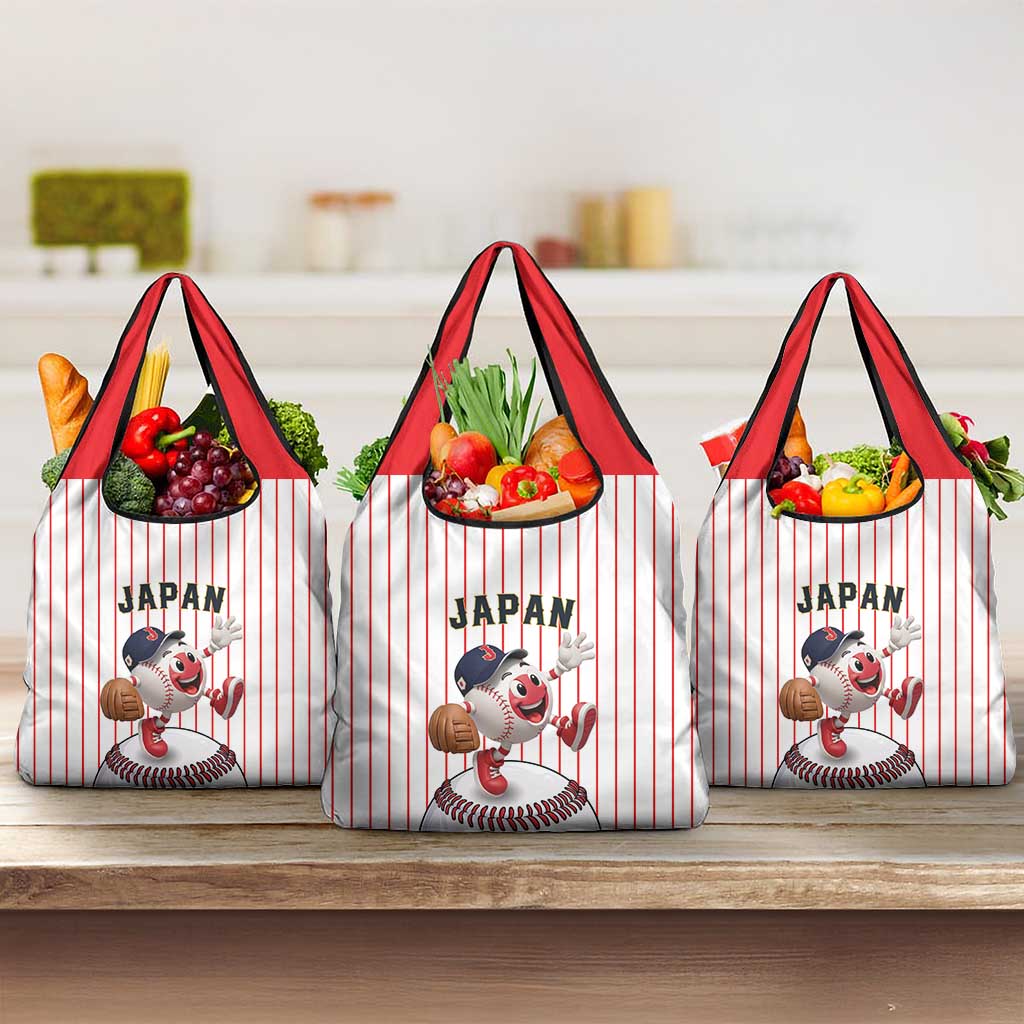 Japan Baseball Grocery Bag Japanese Flag Mascot Design