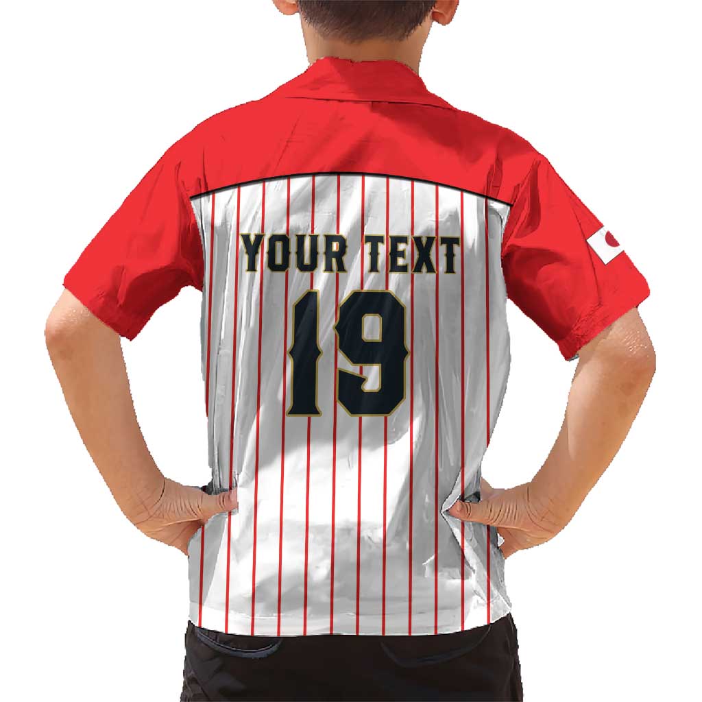Japan Baseball Custom Hawaiian Shirt Japanese Flag Mascot Design
