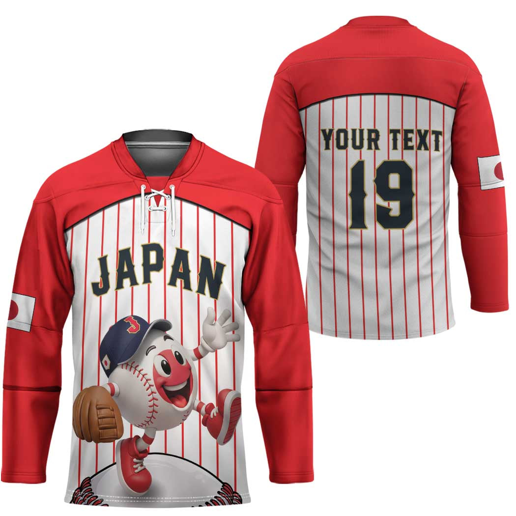 Japan Baseball Custom Hockey Jersey Japanese Flag Mascot Design