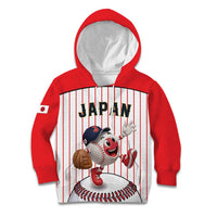 Japan Baseball Custom Kid Hoodie Japanese Flag Mascot Design