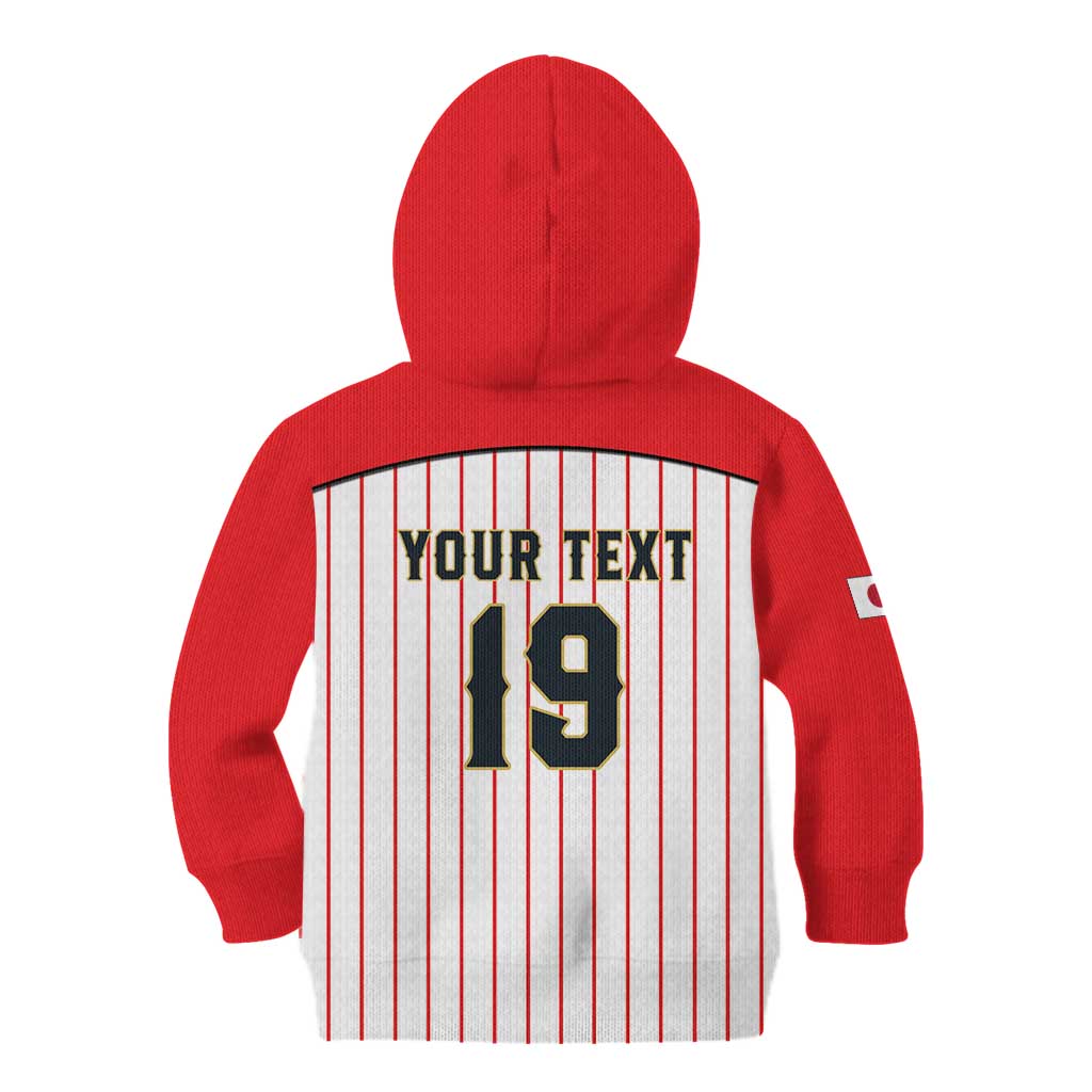 Japan Baseball Custom Kid Hoodie Japanese Flag Mascot Design