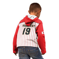 Japan Baseball Custom Kid Hoodie Japanese Flag Mascot Design