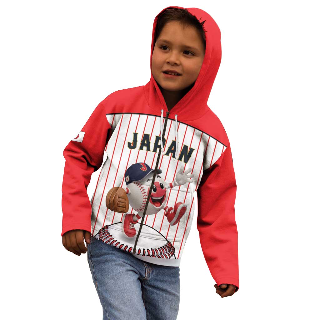 Japan Baseball Custom Kid Hoodie Japanese Flag Mascot Design