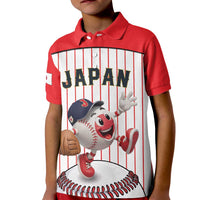 Japan Baseball Custom Kid Polo Shirt Japanese Flag Mascot Design
