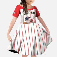 Japan Baseball Custom Kid Short Sleeve Dress Japanese Flag Mascot Design