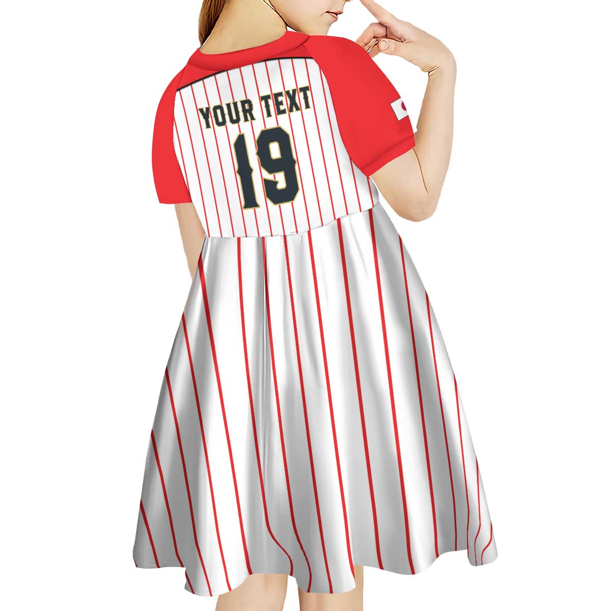 Japan Baseball Custom Kid Short Sleeve Dress Japanese Flag Mascot Design