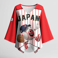 Japan Baseball Custom Kimono Sleeve Blouse Japanese Flag Mascot Design