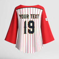 Japan Baseball Custom Kimono Sleeve Blouse Japanese Flag Mascot Design