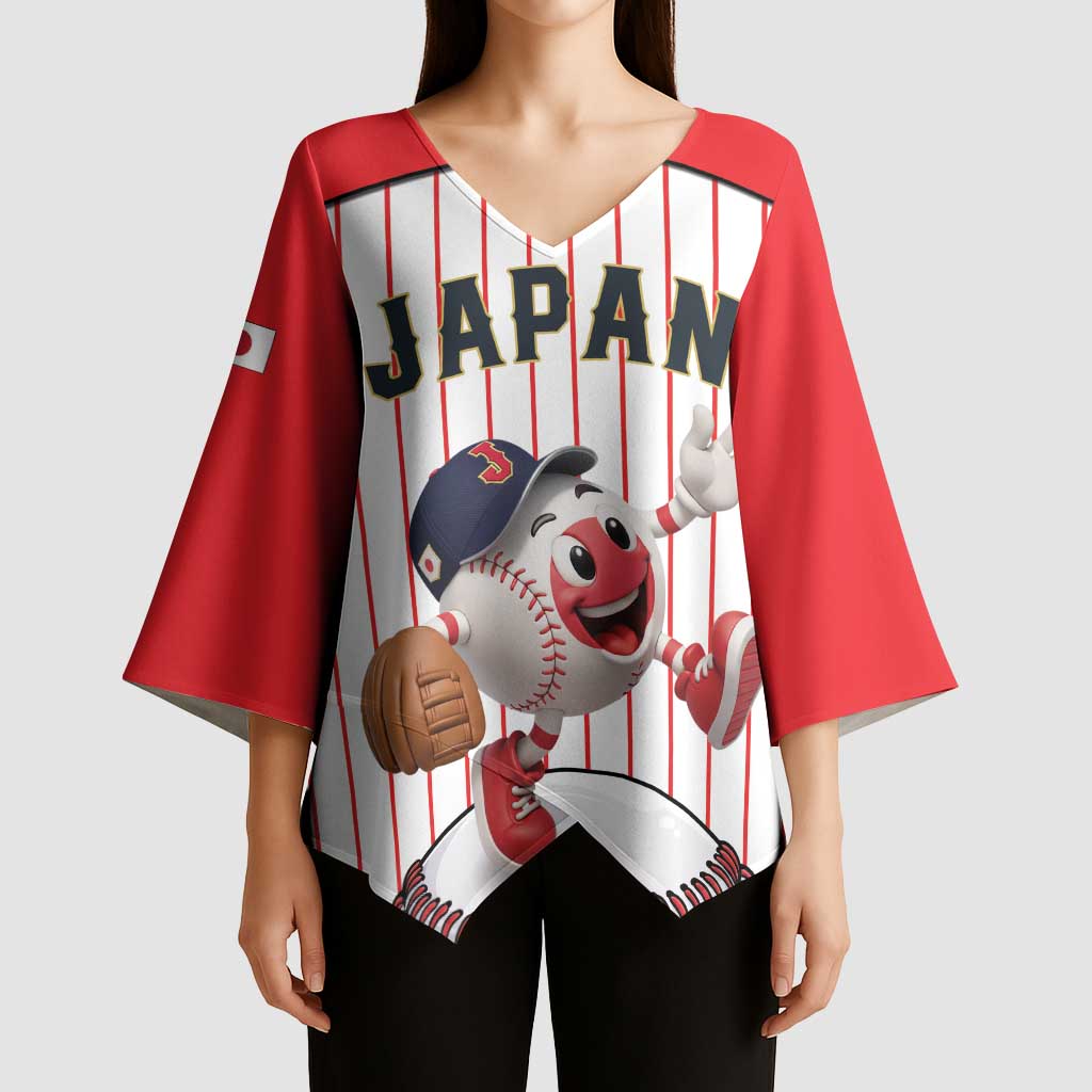 Japan Baseball Custom Kimono Sleeve Blouse Japanese Flag Mascot Design