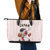 Japan Baseball Leather Tote Bag Japanese Flag Mascot Design