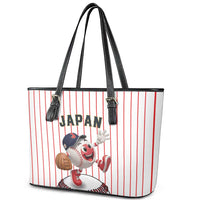 Japan Baseball Leather Tote Bag Japanese Flag Mascot Design