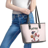 Japan Baseball Leather Tote Bag Japanese Flag Mascot Design