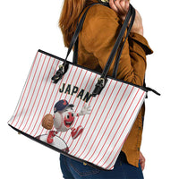 Japan Baseball Leather Tote Bag Japanese Flag Mascot Design
