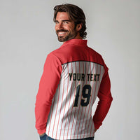Japan Baseball Custom Long Sleeve Polo Shirt Japanese Flag Mascot Design