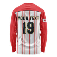 Japan Baseball Custom Long Sleeve Shirt Japanese Flag Mascot Design