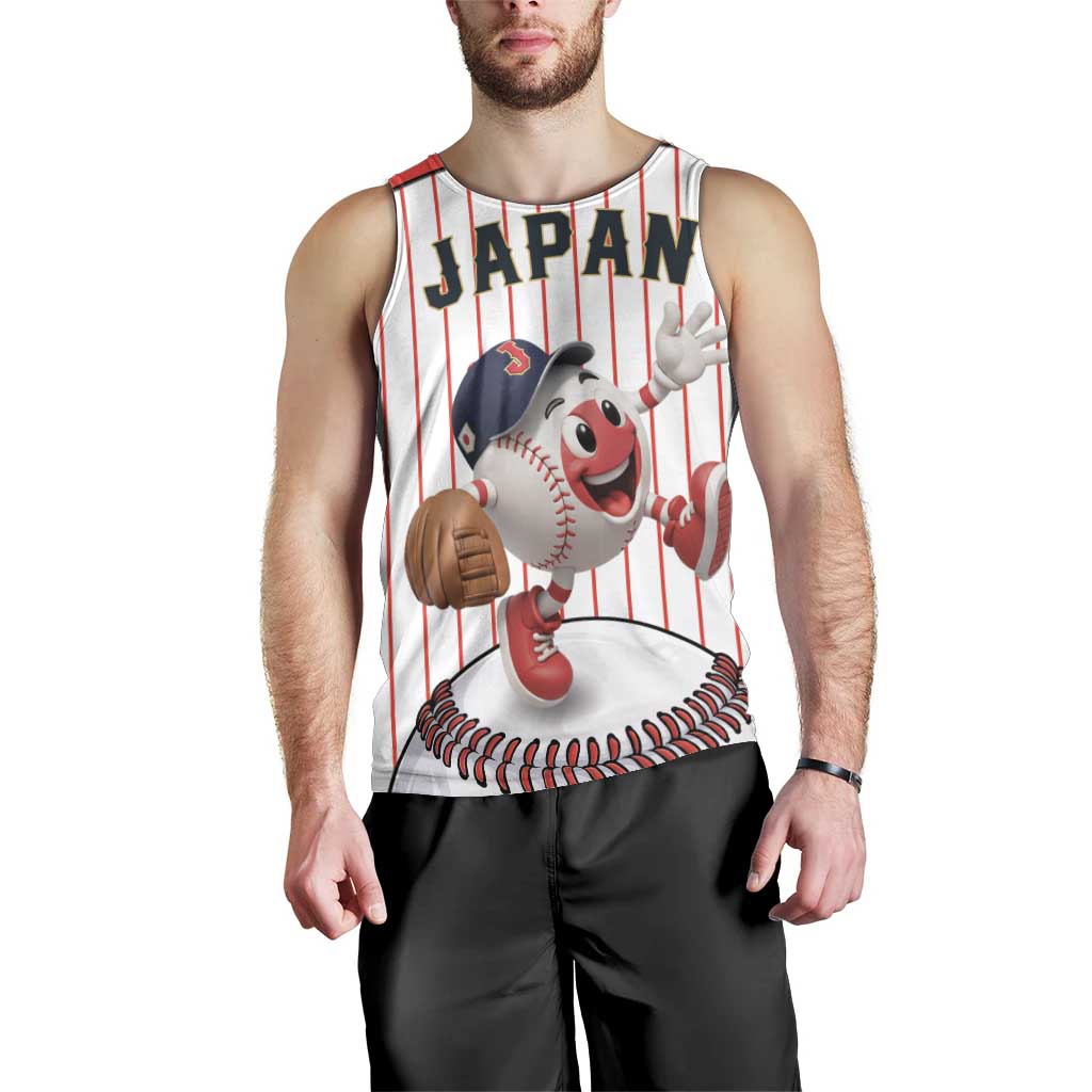 Japan Baseball Custom Men Tank Top Japanese Flag Mascot Design