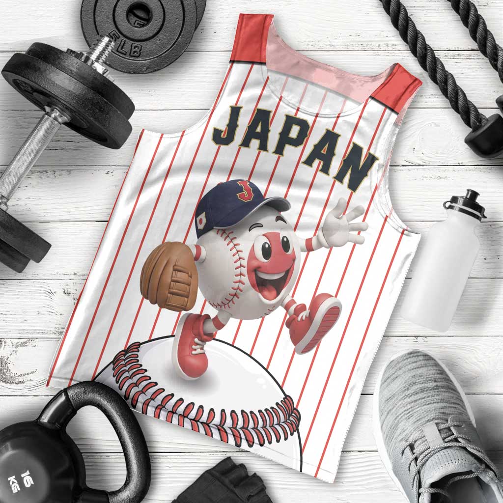 Japan Baseball Custom Men Tank Top Japanese Flag Mascot Design