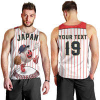 Japan Baseball Custom Men Tank Top Japanese Flag Mascot Design