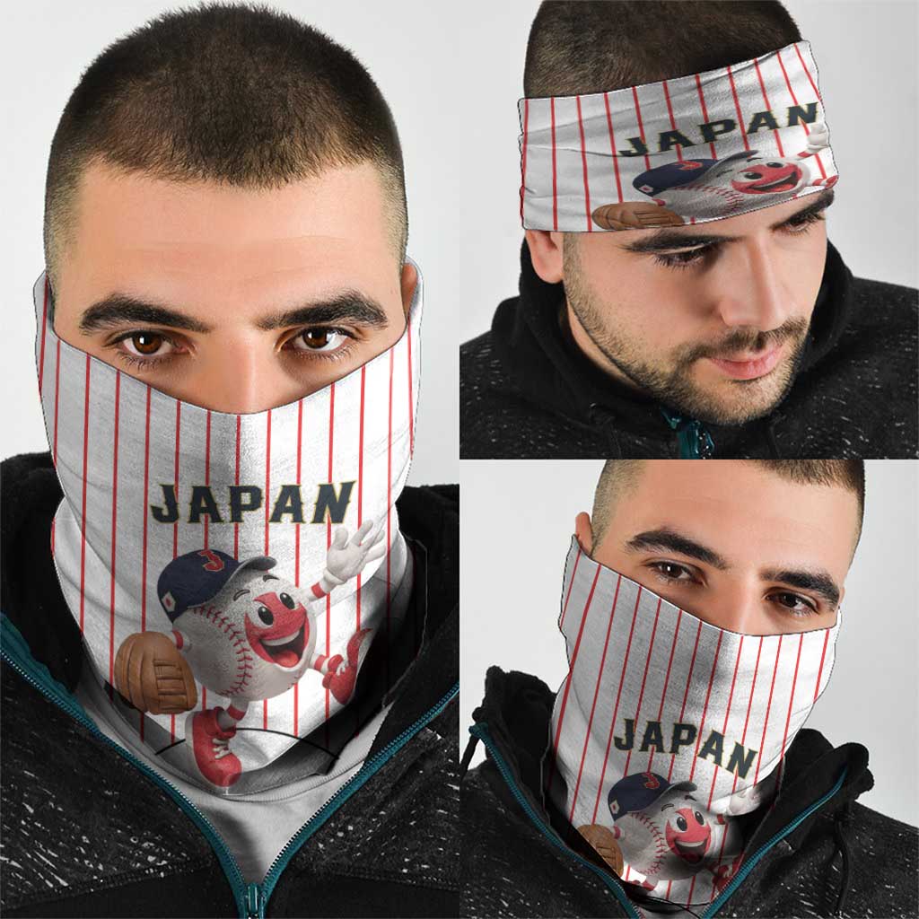 Japan Baseball Neck Gaiter Japanese Flag Mascot Design