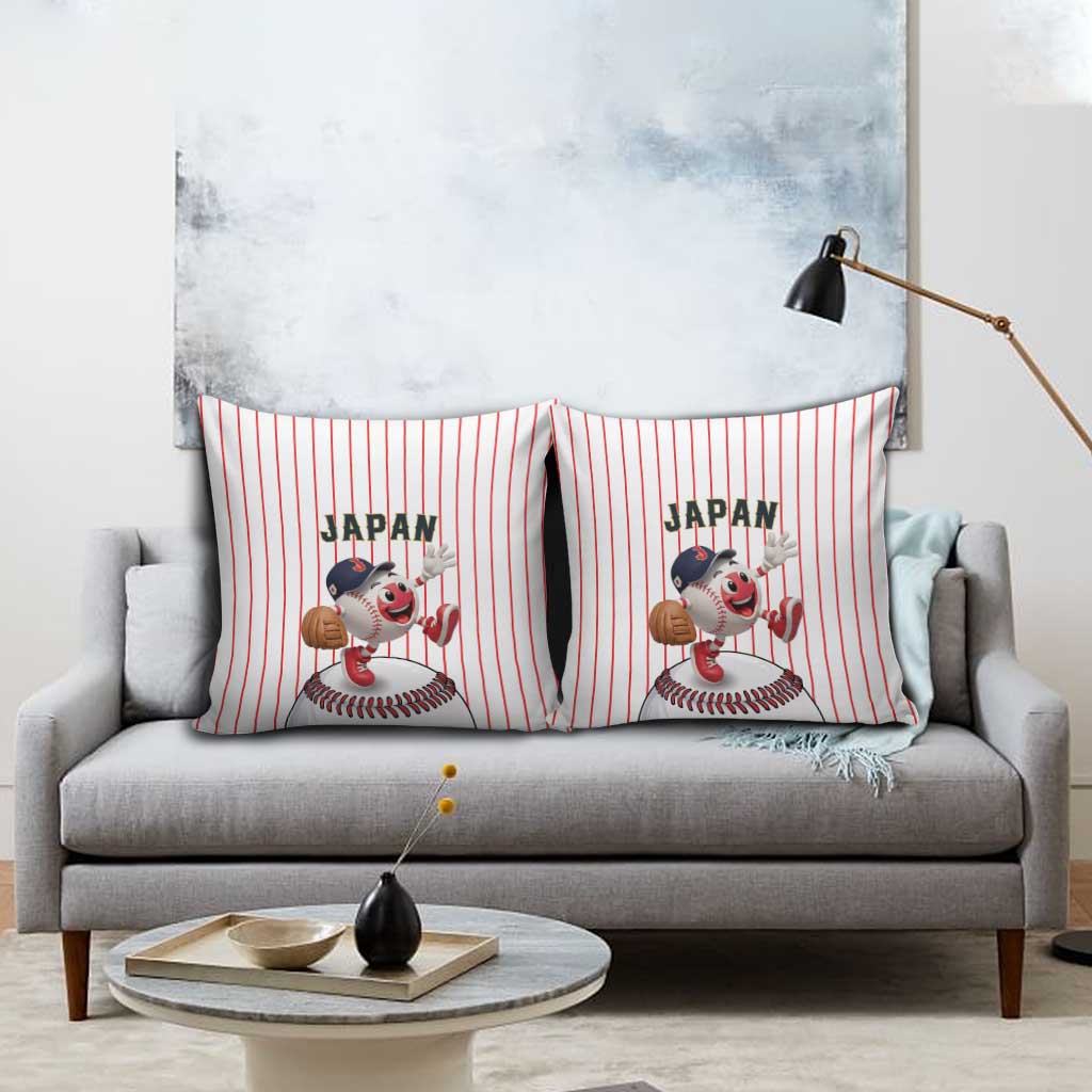 Japan Baseball Pillow Cover Japanese Flag Mascot Design