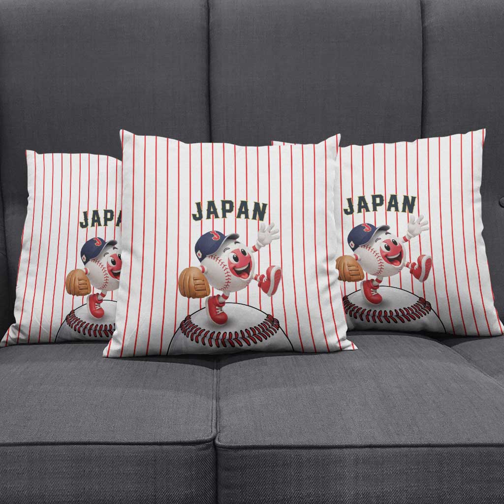 Japan Baseball Pillow Cover Japanese Flag Mascot Design