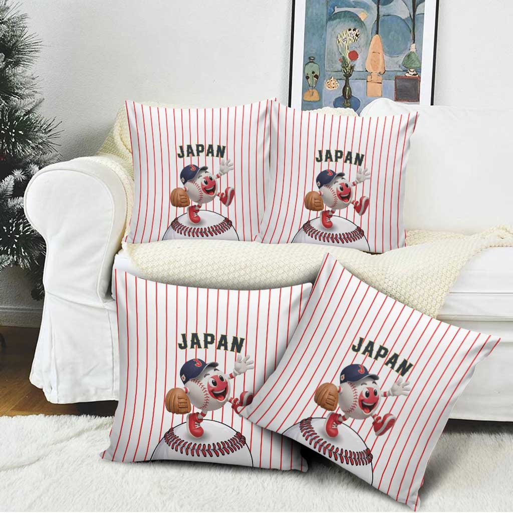 Japan Baseball Pillow Cover Japanese Flag Mascot Design