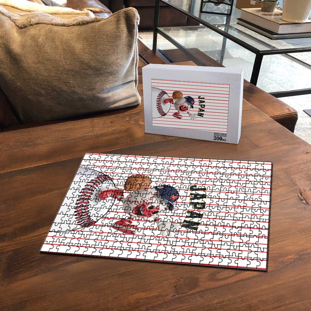 Japan Baseball Puzzle Japanese Flag Mascot Design