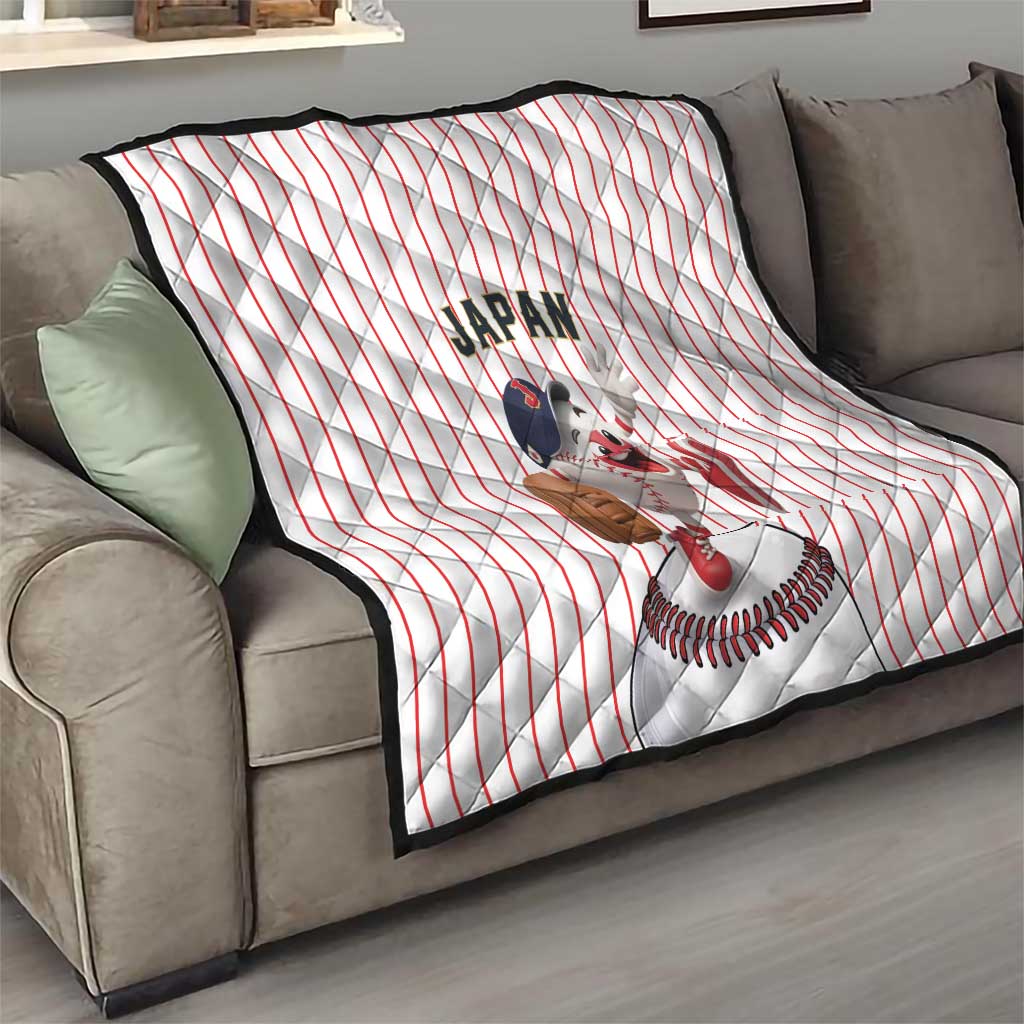 Japan Baseball Quilt Japanese Flag Mascot Design