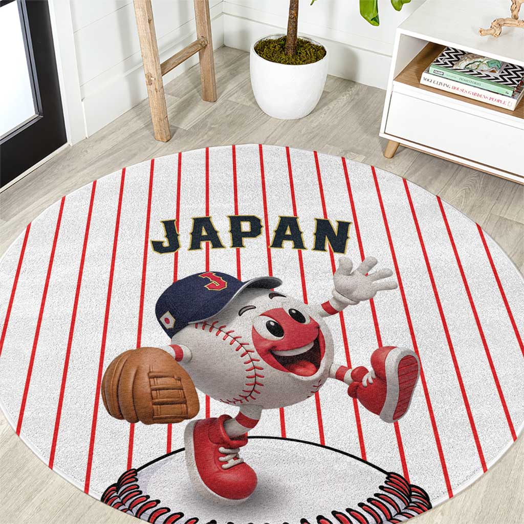 Japan Baseball Round Carpet Japanese Flag Mascot Design