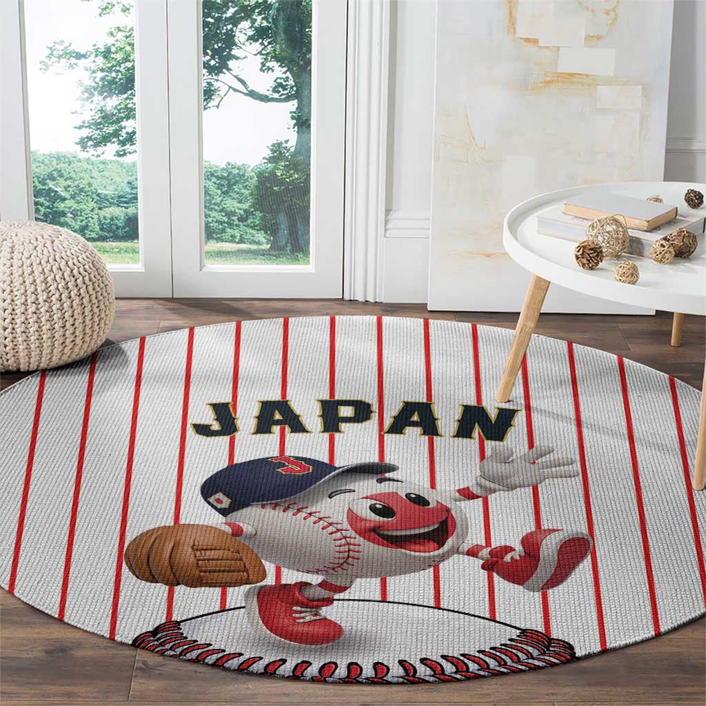 Japan Baseball Round Carpet Japanese Flag Mascot Design