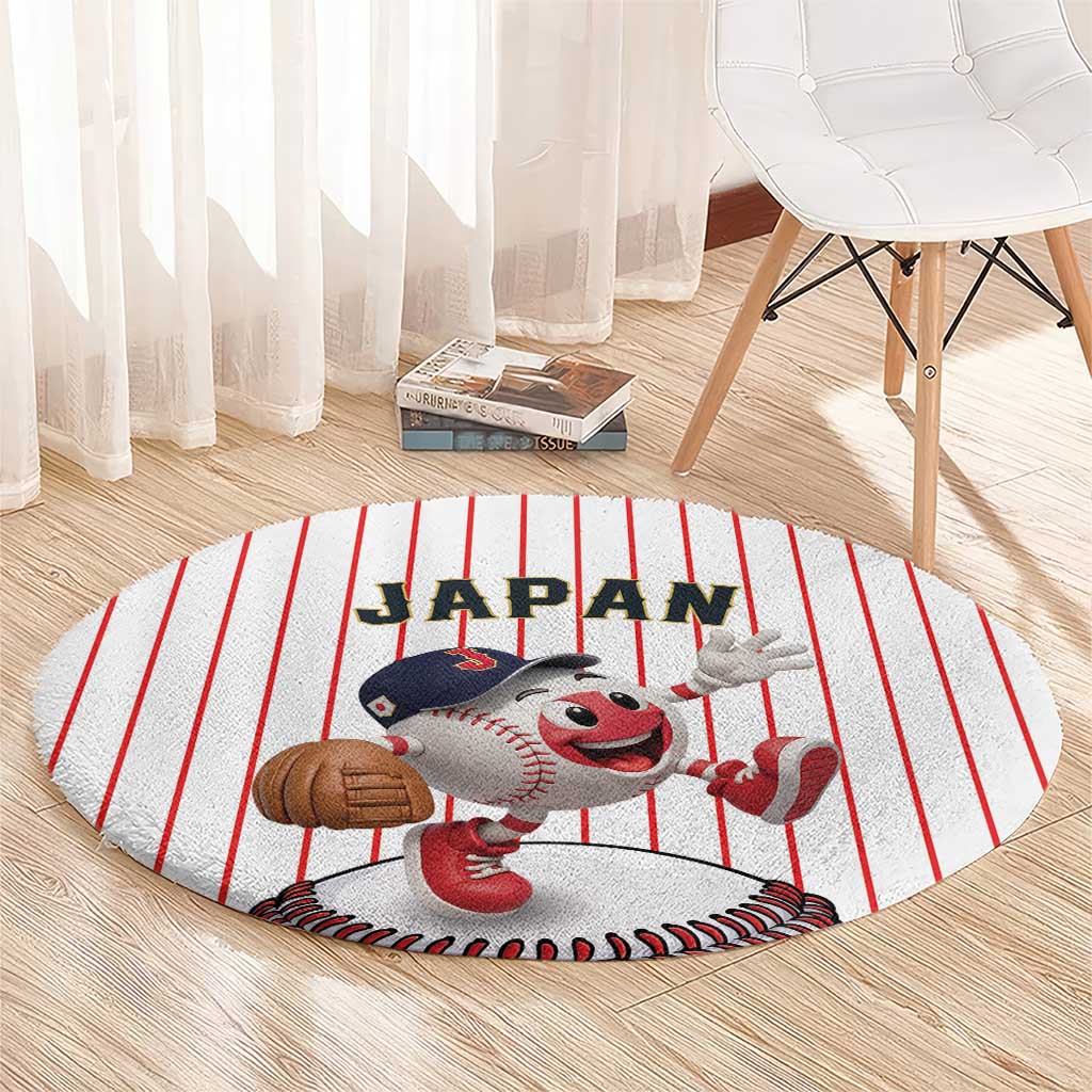 Japan Baseball Round Carpet Japanese Flag Mascot Design