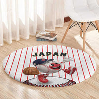 Japan Baseball Round Carpet Japanese Flag Mascot Design