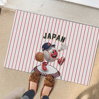 Japan Baseball Rubber Doormat Japanese Flag Mascot Design