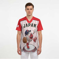 Japan Baseball Custom Scrub Top Japanese Flag Mascot Design