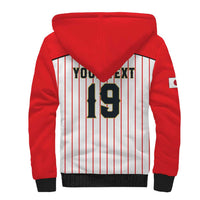 Japan Baseball Custom Sherpa Hoodie Japanese Flag Mascot Design
