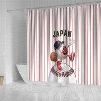 Japan Baseball Shower Curtain Japanese Flag Mascot Design