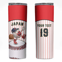 Japan Baseball Custom Skinny Tumbler Japanese Flag Mascot Design