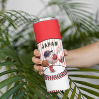 Japan Baseball Custom Skinny Tumbler Japanese Flag Mascot Design