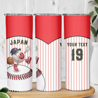 Japan Baseball Custom Skinny Tumbler Japanese Flag Mascot Design