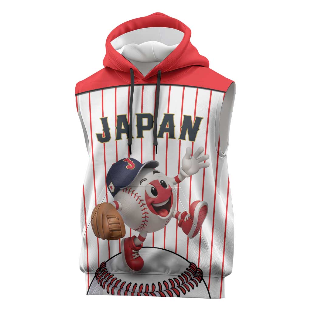 Japan Baseball Custom Sleeveless Hoodie Japanese Flag Mascot Design