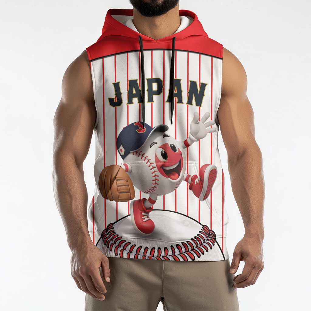 Japan Baseball Custom Sleeveless Hoodie Japanese Flag Mascot Design