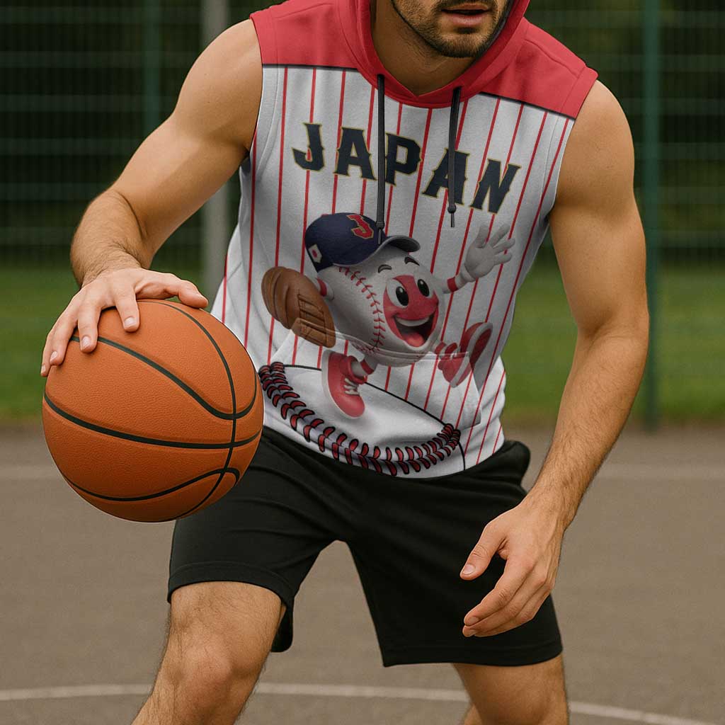 Japan Baseball Custom Sleeveless Hoodie Japanese Flag Mascot Design