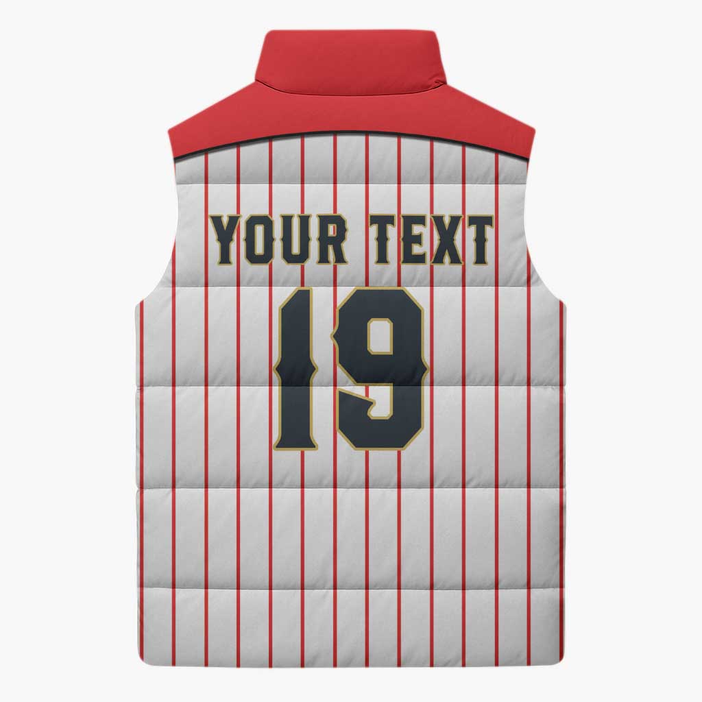 Japan Baseball Custom Sleeveless Puffer Jacket Japanese Flag Mascot Design
