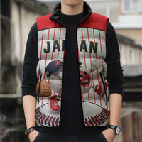 Japan Baseball Custom Sleeveless Puffer Jacket Japanese Flag Mascot Design