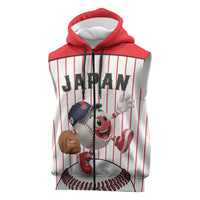 Japan Baseball Custom Sleeveless Zip Hoodie Japanese Flag Mascot Design