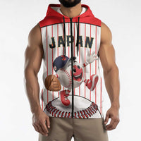 Japan Baseball Custom Sleeveless Zip Hoodie Japanese Flag Mascot Design